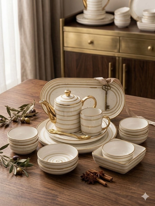 Oshxona idishlari to'plami Ella (Dinner set), 46 qismdan iborat