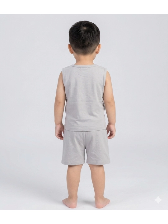 Детский комплект для мальчика Premium Soft Gray — майка и шорты из хлопка