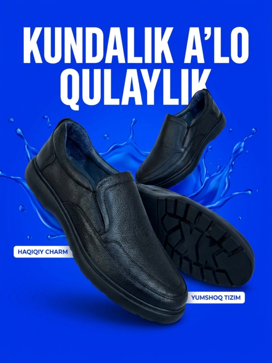 Roberto Bossi erkaklar uchun klassik, 100% tabiiy charmdan tikilgan mokasinlar