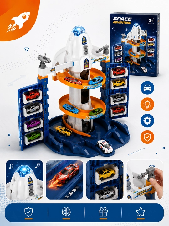 Rocket Garage mashinalari bilan o‘yin garaj-avtoturargohi