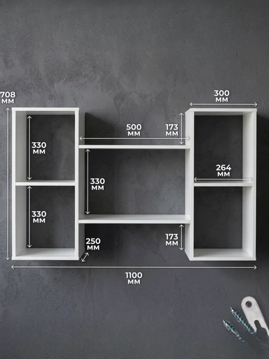 Interyer uchun modulli devor tokchasi