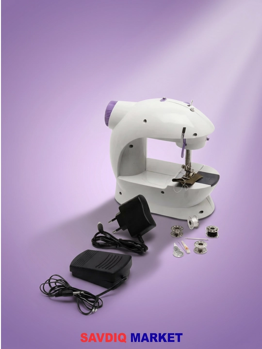 Tikuv mashinasi, mini, uy uchun pedalli va LED yoritgichli mini elektr tikuv mashinkasi