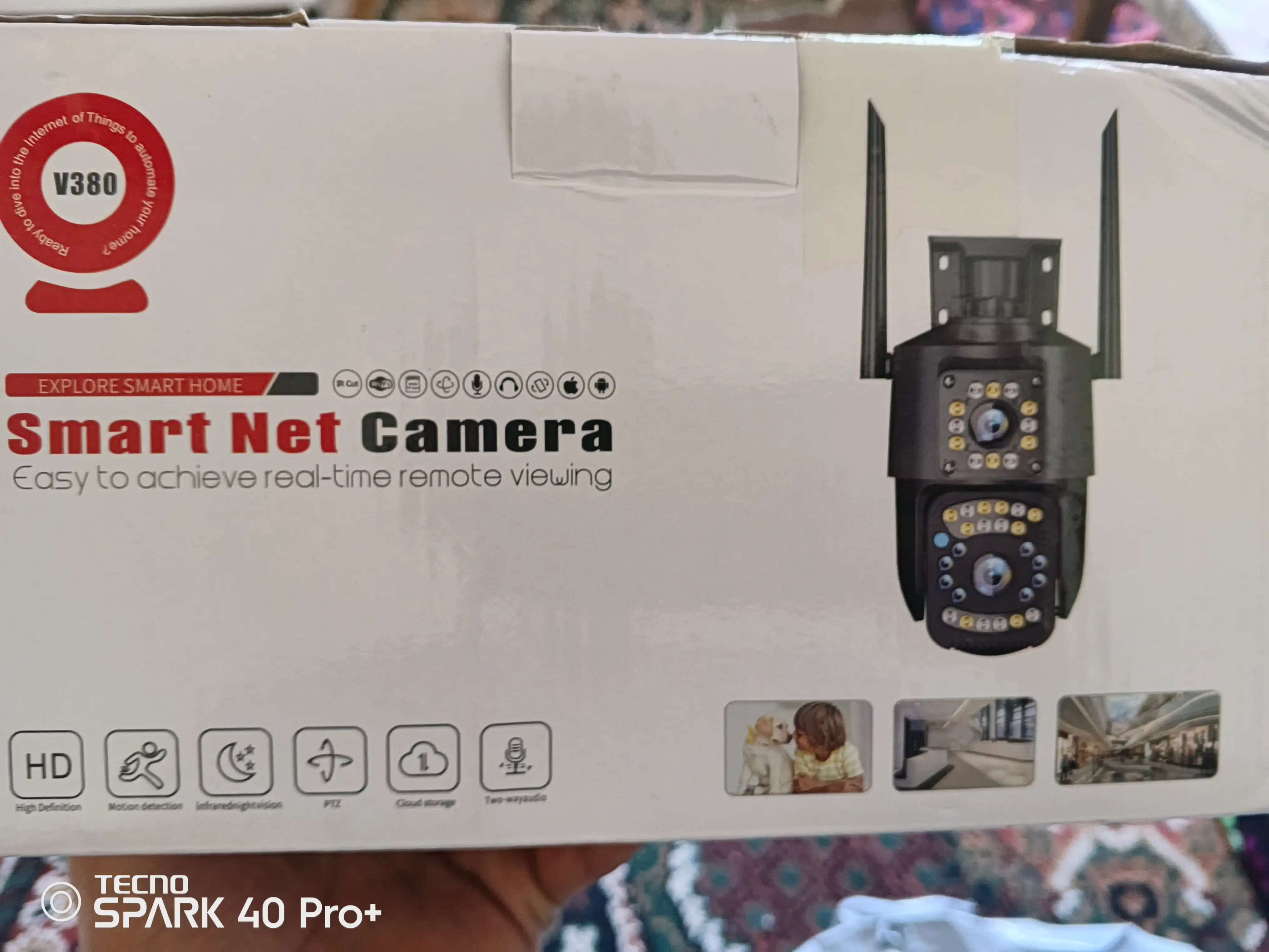 4G sim kartali kamera, 2 linzali, xavfsizlik kamerasi, Smart PTZ Camera, V380 PRO