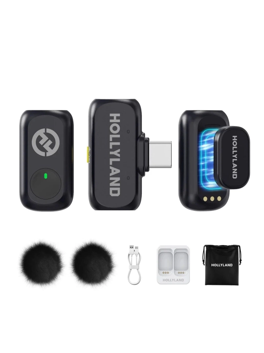Hollyland Lark A1 Duo Type‐C — 2 передатчика + приемник USB‐C, 48 кГц/24 бит, 200 м