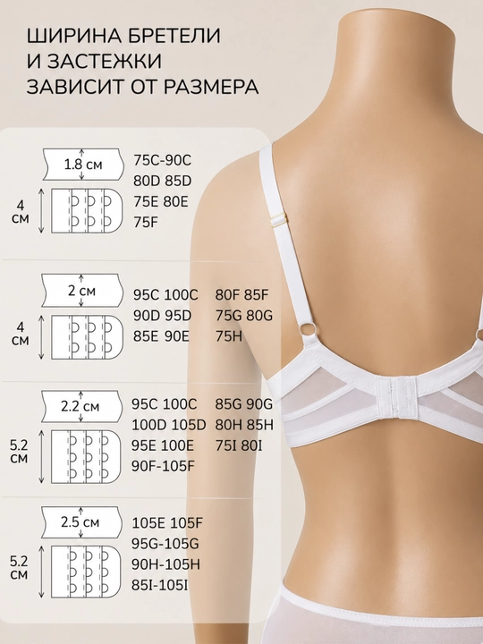 LANNY MODE ayollar byustgalteri porolonsiz D chashka katta ko‘krak uchun 80D-95D qulay mos