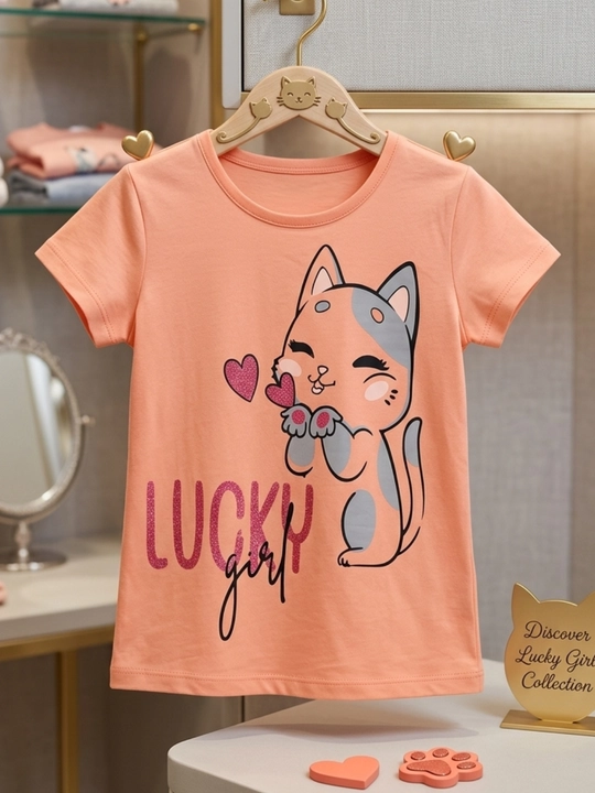 Детская одежда, туника для девочек, летняя, хлопковая одежда, Lucky Girl