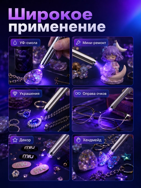 УФ лампа для смолы, ультрафиолетовая лампа для эпоксидной смолы, УФ фонарик