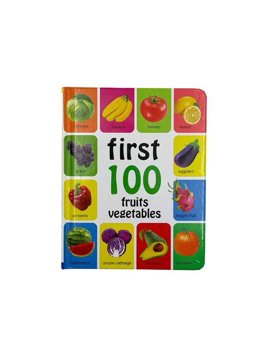 Bolalar uchun ingliz tilida meva va sabzavotlarni o‘rgatuvchi kitob 100 Fruits Vegetables - 
