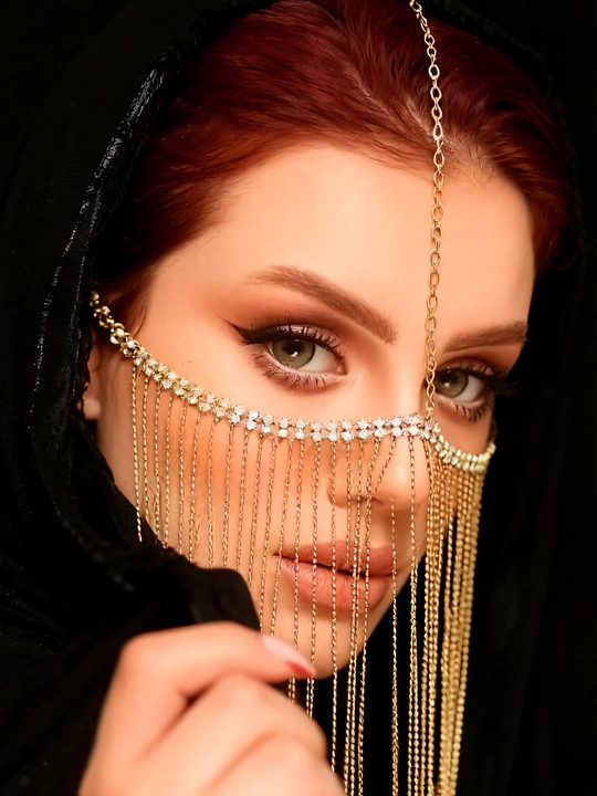 Ayollar uchun Sharqona yuz pardasi, arab stilida niqob, yuz diademasi, burqalar
