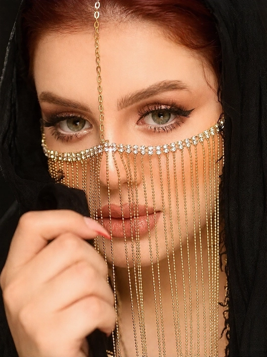Ayollar uchun Sharqona yuz pardasi, arab stilida niqob, yuz diademasi, burqalar