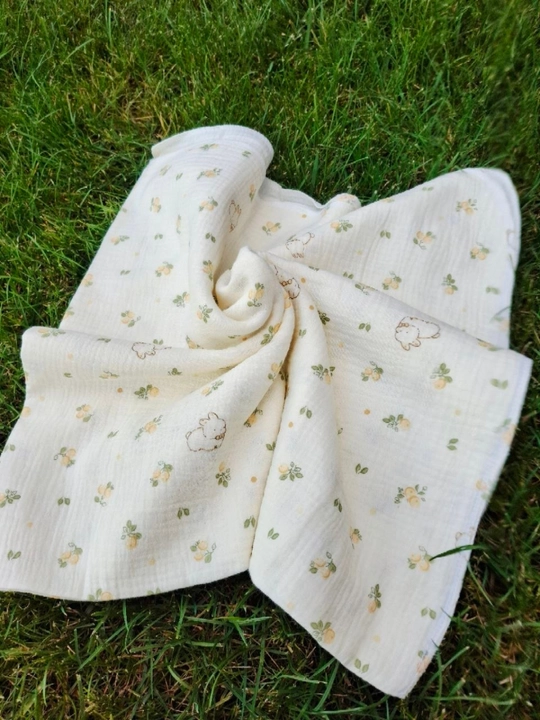 Muslin mato, sayr qilish, aravachalar va bolalar karavotlari uchun juda qulay, 110*110 sm