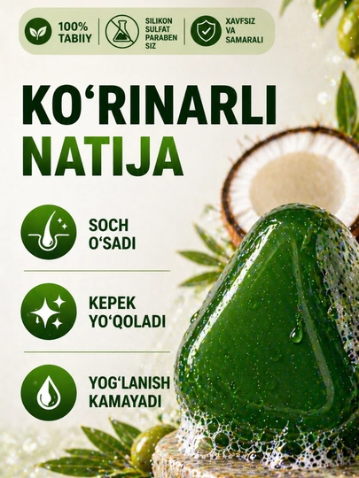 Soch tokilishiga qarshi shampun sovun