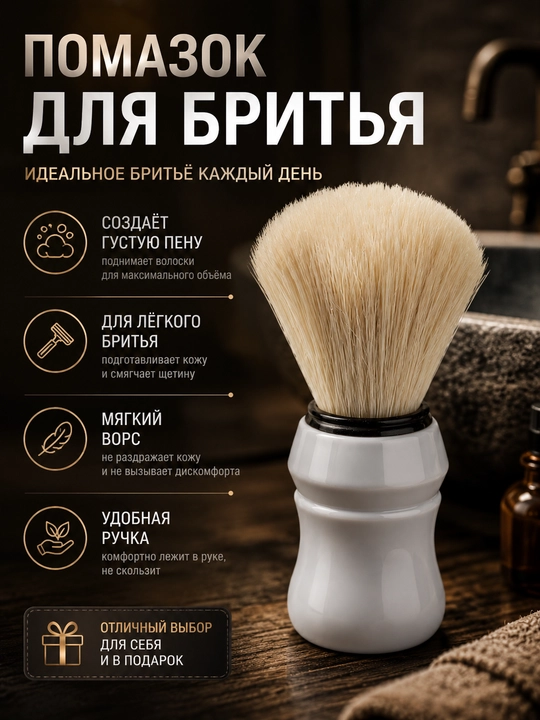 Помазок для бритья, щетка для нанесения пены - 