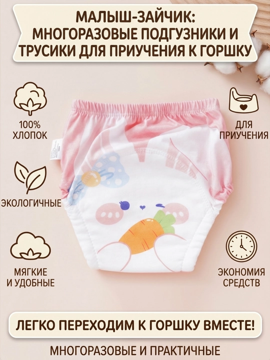 Многоразовые подгузники трусики для приучения к горшку - 