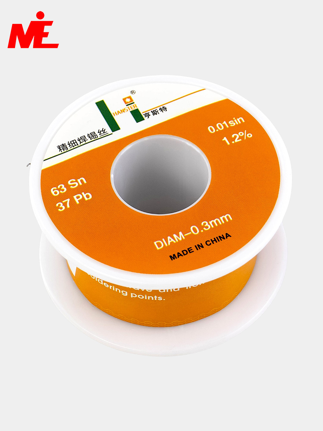 Hanster 63/37 qalay lehim simi 0.3 mm, flyus 1.2%, elektronika uchun - 