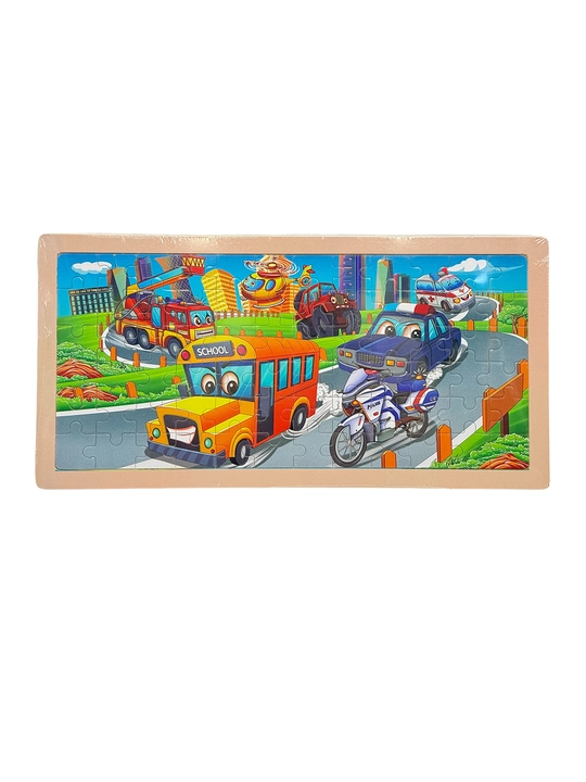 Yog‘och Transport Puzzle – Mashinalar va Maxsus Texnika Tasvirli Rivojlantiruvchi O‘yin - 
