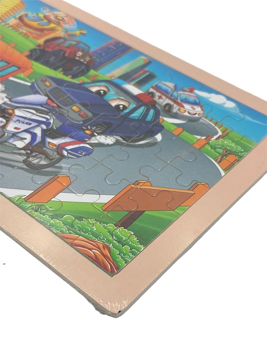 Yog‘och Transport Puzzle – Mashinalar va Maxsus Texnika Tasvirli Rivojlantiruvchi O‘yin