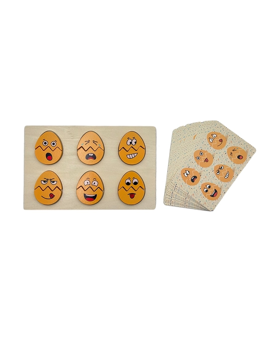 Деревянная игра-пазл «Эмоции» развивающая Montessori, игрушка для изучения мимики и чувств