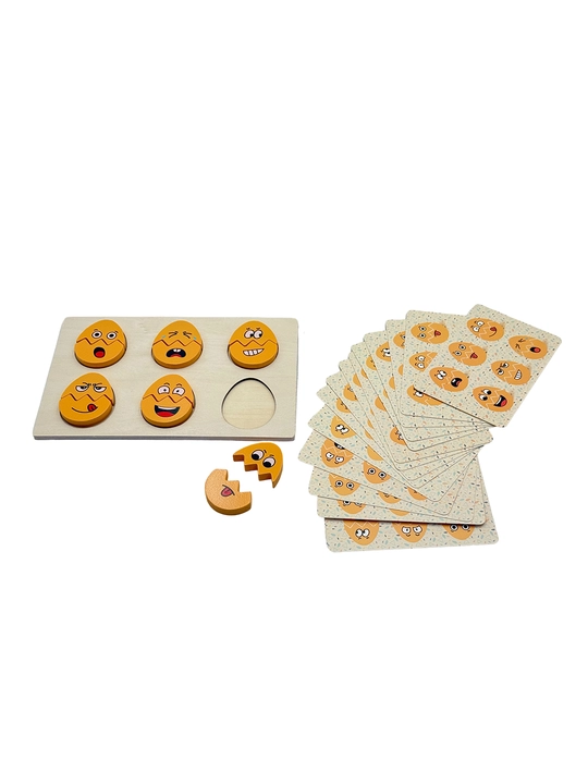Деревянная игра-пазл «Эмоции» развивающая Montessori, игрушка для изучения мимики и чувств
