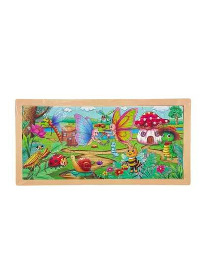 Yog‘och ramkali “Hasharotlar dunyosi” puzzle bolalar uchun rivojlantiruvchi mantiqiy o‘yin - 