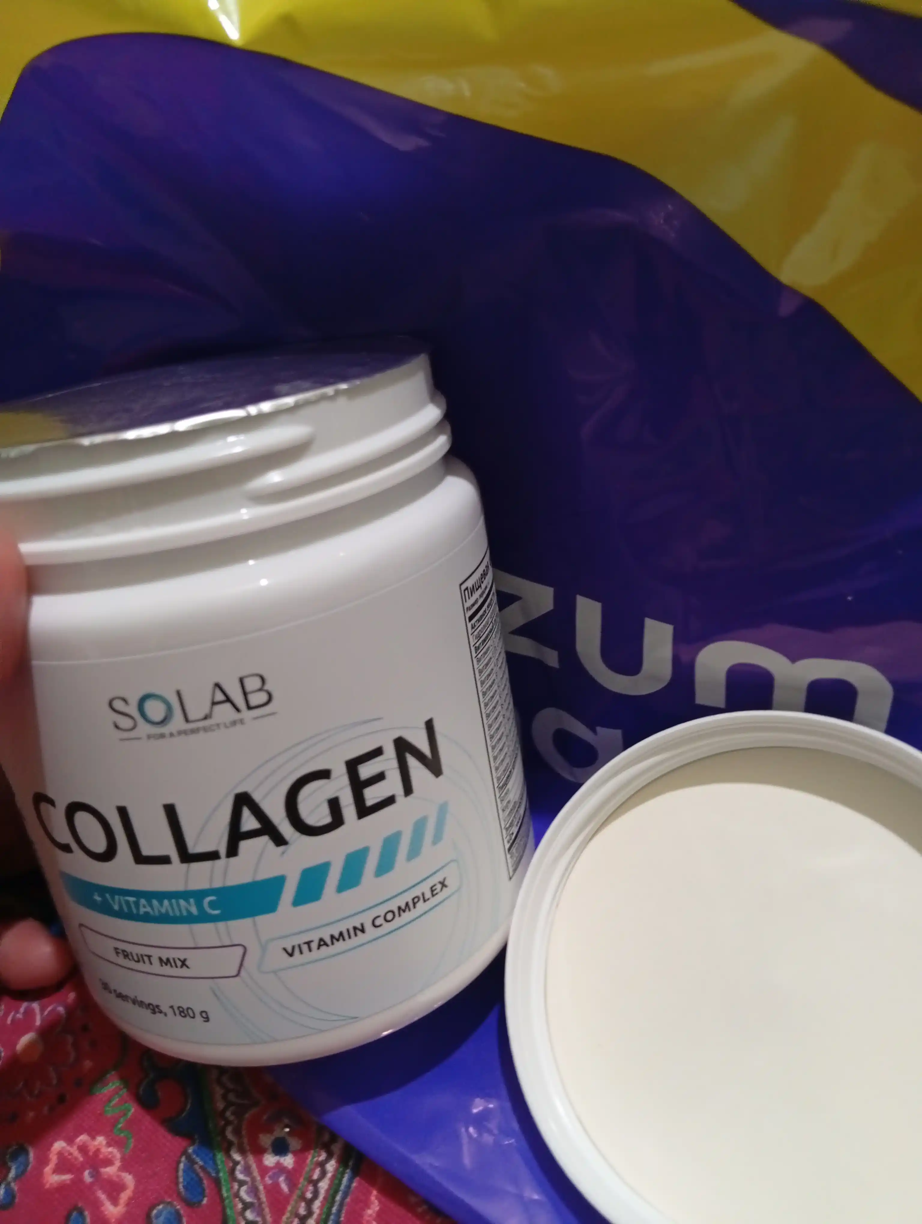 Kollagen + C vitamini, SOLAB, Mevali miks ta’mi, 180 g, 30 porsiya