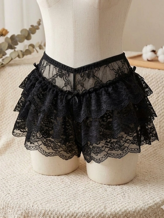 Ayollar to‘rli ichki kiyimlari, ko‘p qatlamli to‘rli shortik ,Lolita uslubidagi pantalon - 