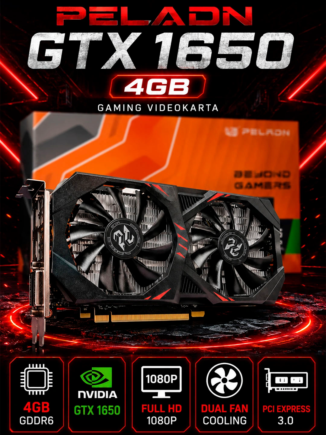 Игровая видеокарта Nvidia GeForce Peladn GTX1650, 4ГБ, за 2389000 сум со скидкой 52%. Uzum Market