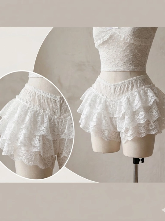 Ayollar to‘rli ichki kiyimlari, ko‘p qatlamli to‘rli shortik, Lolita uslubidagi pantalon