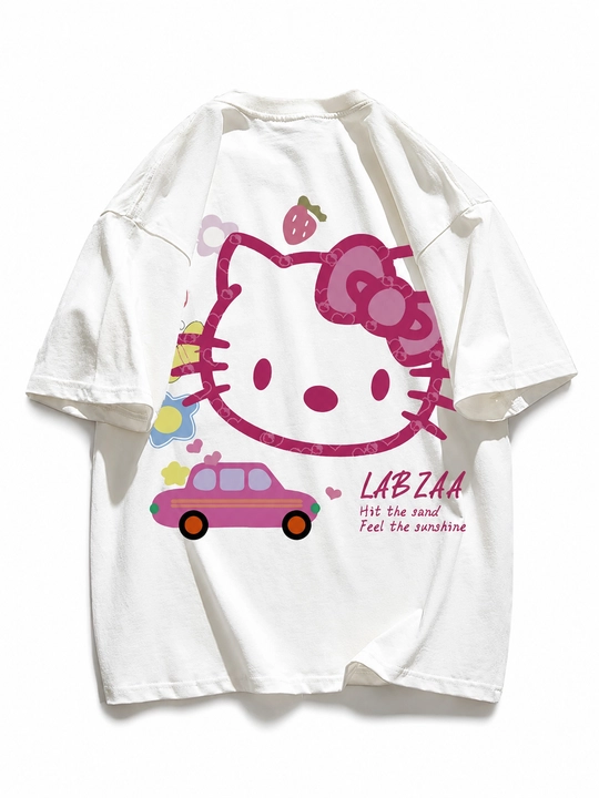 Женская oversize футболка Rubi&Jons — 100% мягкий хлопок, принт, унисекс модель - 