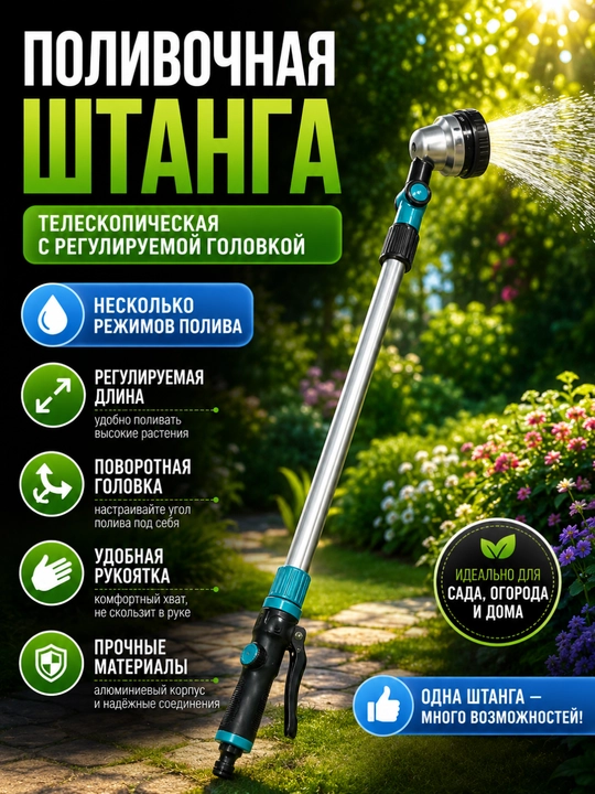 Поливочная штанга с телескопической ручкой - 