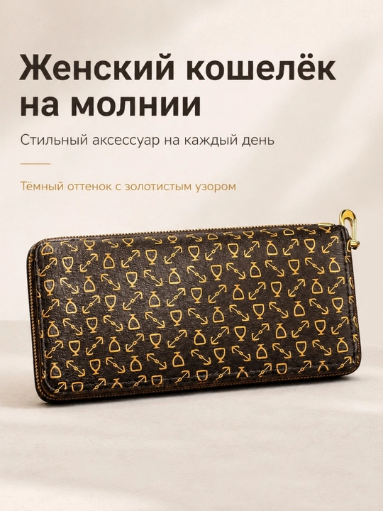 Кошелек женский длинный вместительный FORRIS HOME на молнии, портмоне для карт и купюр - 