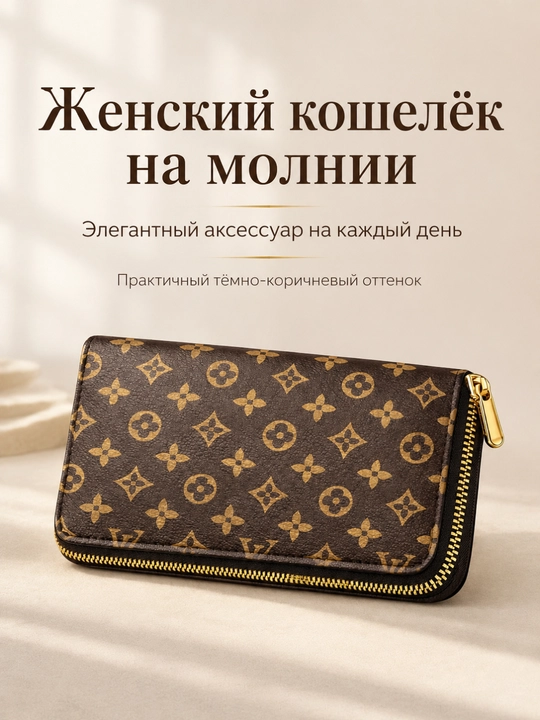 Кошелек женский длинный вместительный FORRIS HOME на молнии, портмоне для карт и купюр - 