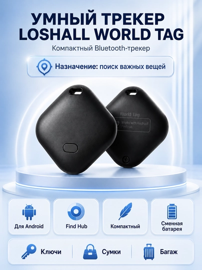 Loshall World Tag Smart Finder Bluetooth трекер для Android и Find Hub