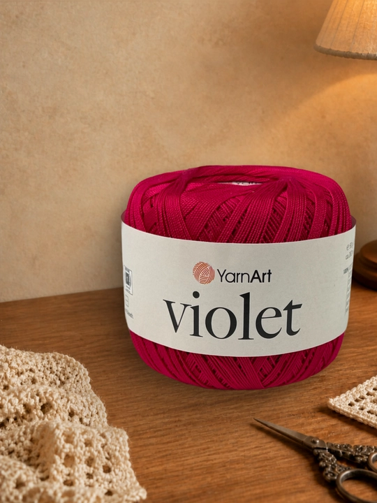 YarnArt Violet ipi, to‘qish uchun 100% merserizatsiyalangan paxta, 50g, 282m