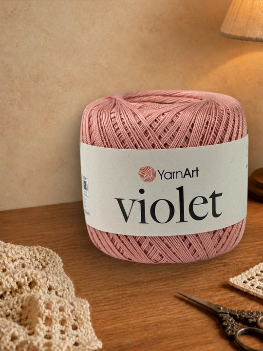 YarnArt Violet ipi, to‘qish uchun 100% merserizatsiyalangan paxta, 50g, 282m