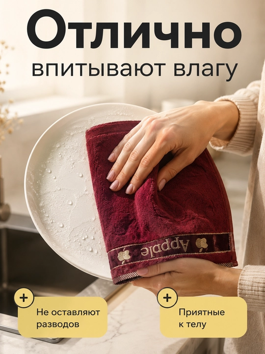 Набор кухонных полотенец, набор из 4 полотенец для рук, размер 30х50 см