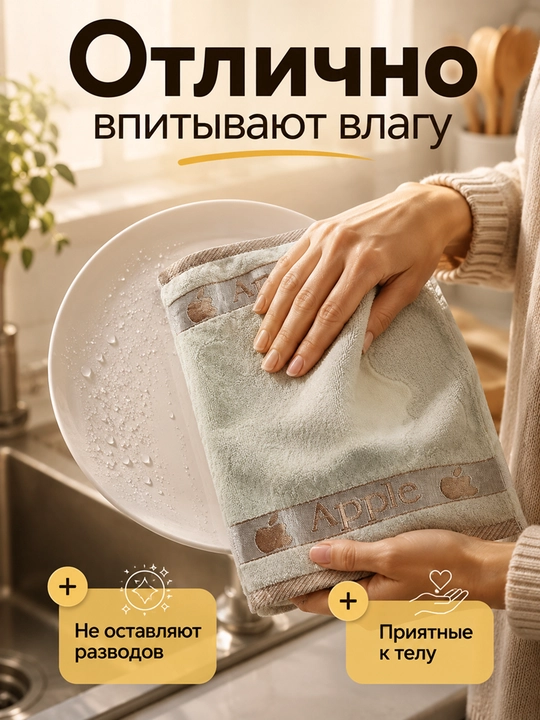 Набор кухонных полотенец, набор из 4 полотенец для рук, размер 30х50 см