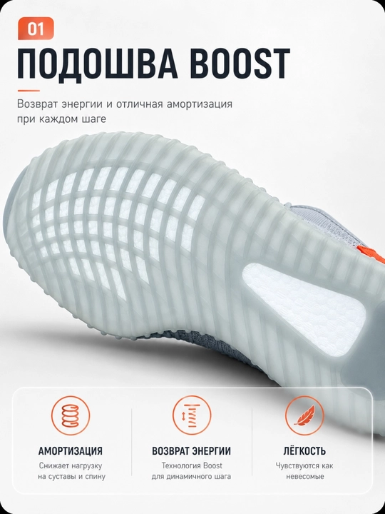 Erkaklar va ayollar uchun yengil sport krossovkalari Yeezy 350 Tail Light, kulrang