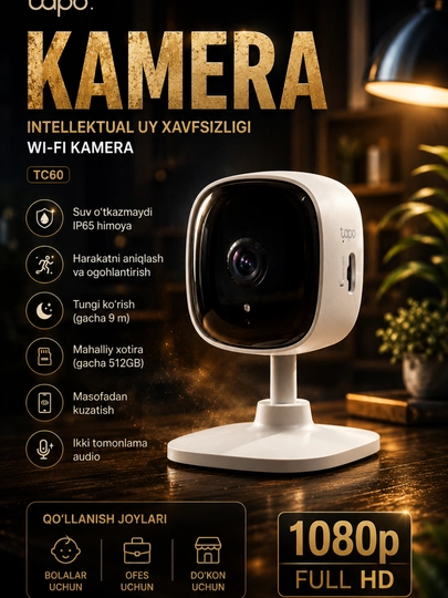 Tapo TC60 — интеллектуальная камера для дома, детской комнаты, офиса и магазина