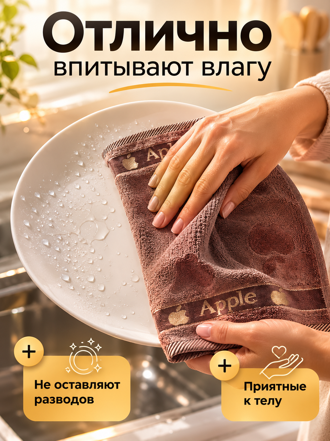 Набор кухонных полотенец, набор из 4 полотенец для рук, размер 30х50 см
