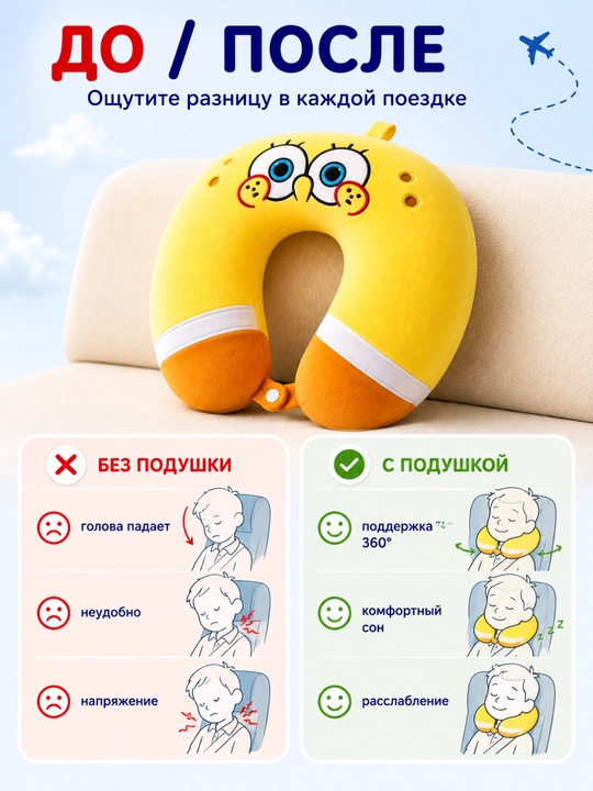 Xotira effektli ortopedik sayohat bo‘yin yostig‘i yo‘l uchun qulay