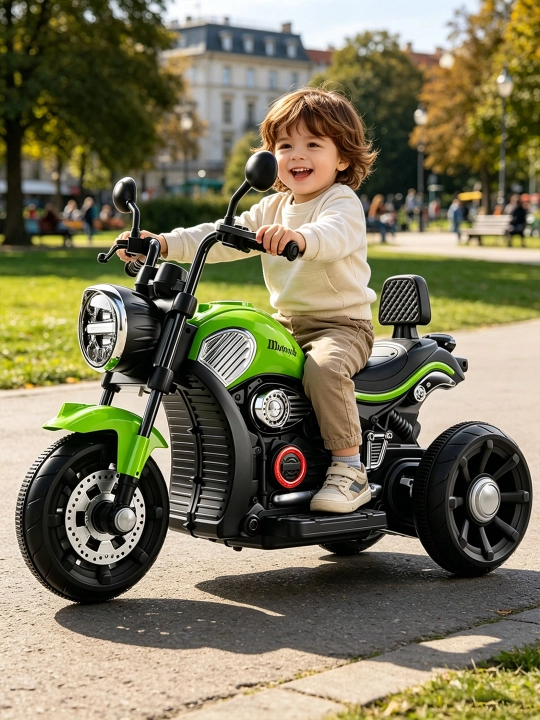 Bolalar elektr uch g‘ildirakli mototsikl 6V4.5Ah, musiqa, USB, chiroq, 380 motor