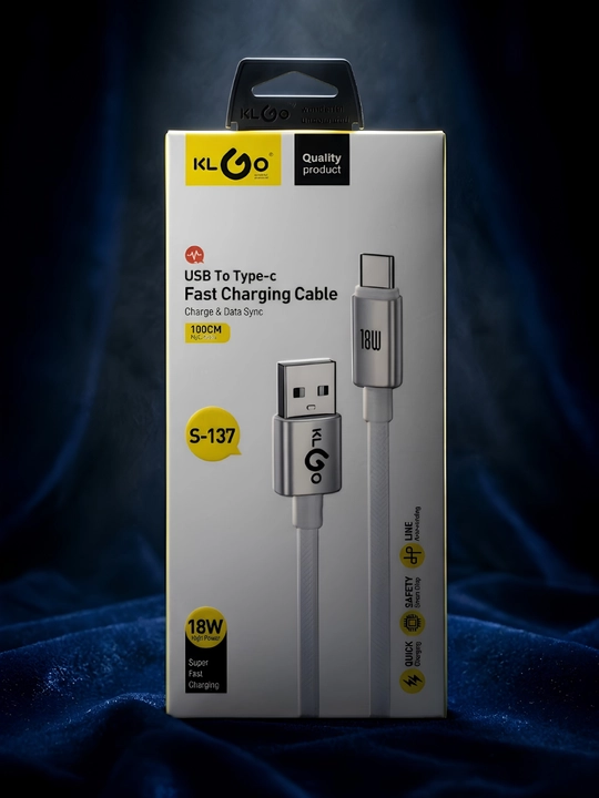 KLGO tez quvvatlash moslamasi zaryadchik USB - Type-C, kabel bilan