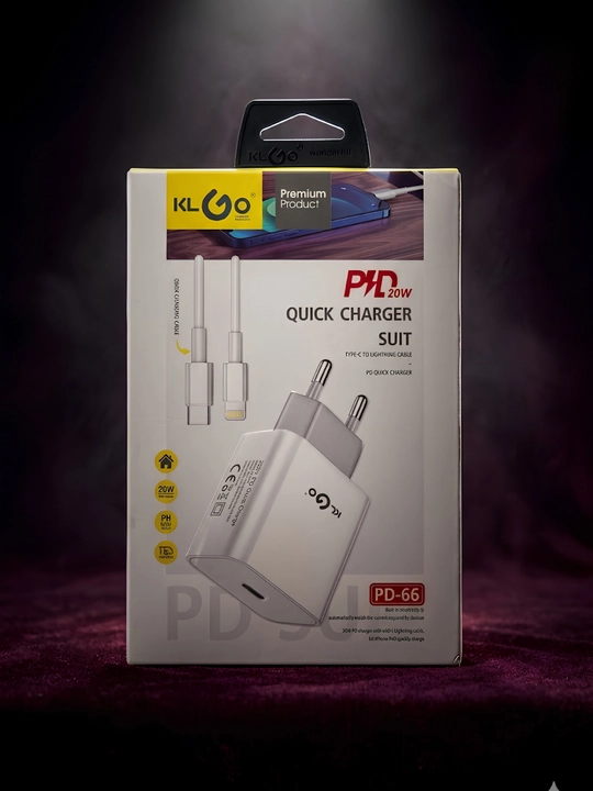 KLGO tez quvvatlash moslamasi zaryadchik USB - Type-C, kabel bilan