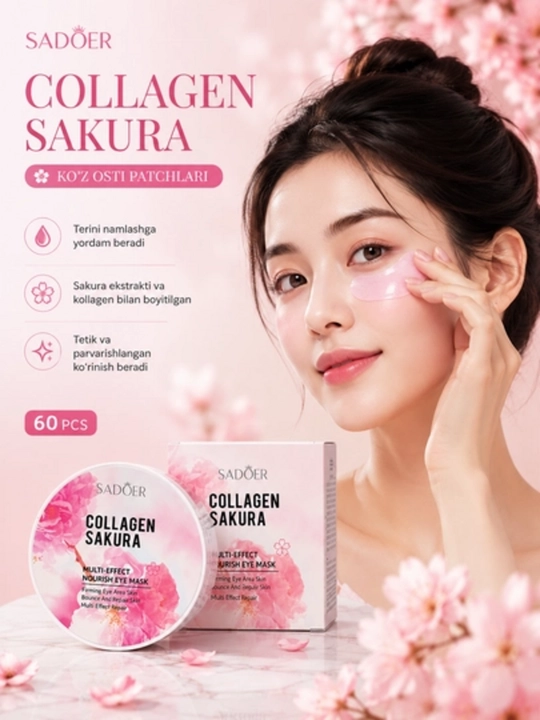 Патчи для области под глазами SADOER Collagen Sakura - 60 шт