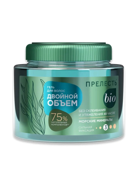 Prelest BIO soch turmagi uchun kuchli fiksatsiyali gel, Ikki hajmli, 250 ml