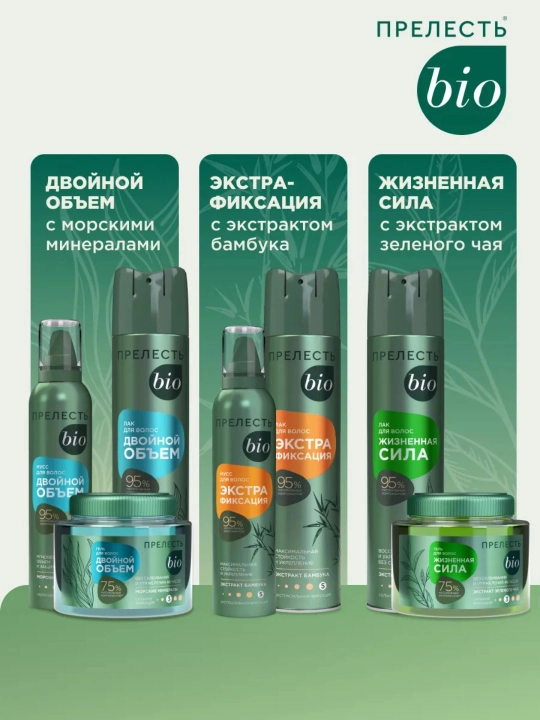 Prelest BIO soch turmagi uchun kuchli fiksatsiyali gel, Ikki hajmli, 250 ml