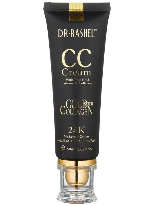 Dr.Rashel 24K Gold Collagen CC krem SPF60, yuz rangini tekislovchi krem 50 ml - 