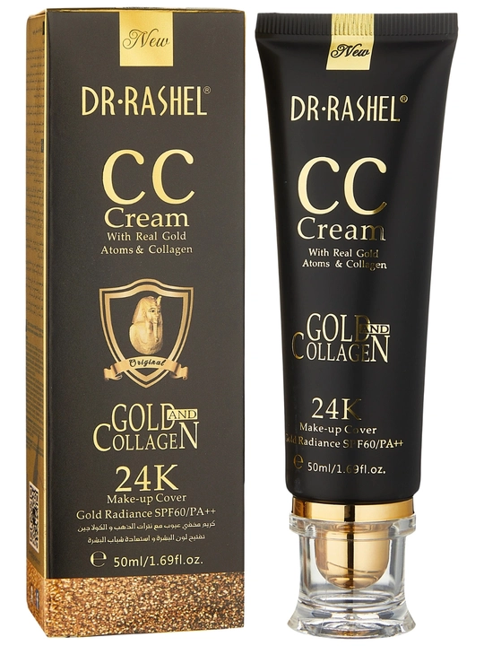 Dr.Rashel 24K Gold Collagen CC krem SPF60, yuz rangini tekislovchi krem 50 ml