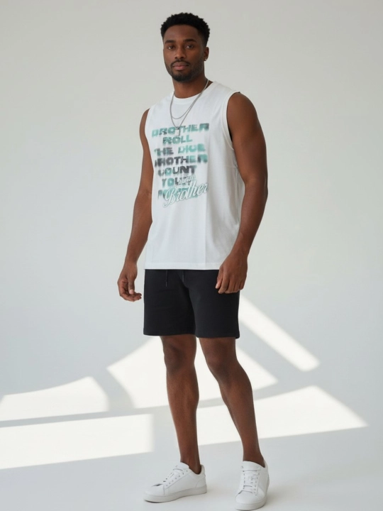 Футболка без рукавов для мужчин oversize, свободного кроя, стильная